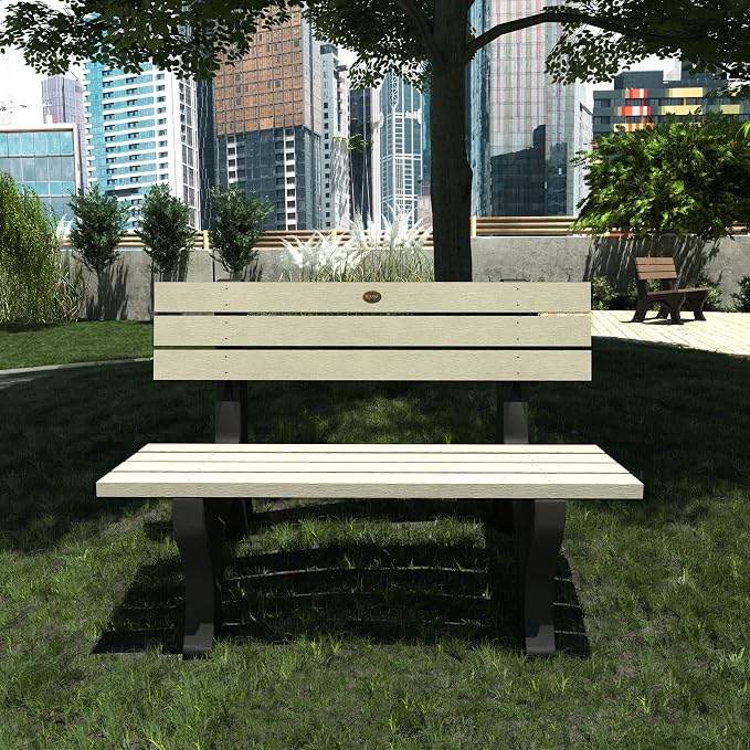 Sequoia Professional CM-BENSQ43-WAE Aurora 4 ft Park Bench, Whitewash