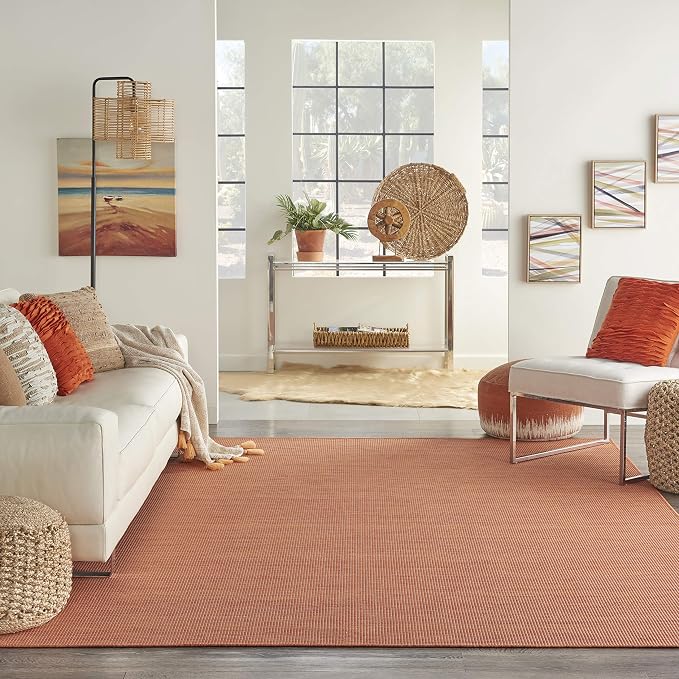 Nourison Home Positano Terracotta 2'2" x 10' Area Rug - Easy Clean, Non Shedding, Bed Room, Living Room, Dining Room, Kitchen (10' Runner)