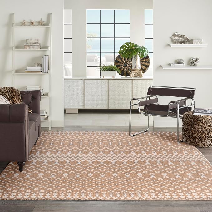 Nourison Home Positano Jute 12' x 15' Area Rug - Easy Clean, Non Shedding, Bed Room, Living Room, Dining Room, Kitchen (12' x 15')
