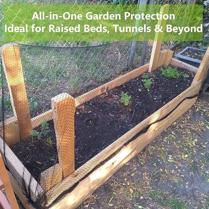 15x20ft Bird Netting, 1/2 inch Mesh, Heavy Duty Garden Netting for Fruit Trees, Blueberry Bushes, Vegetables, Extra Strong Woven Mesh Against Birds, Deer, Squirrels, Poultry and Other Animals