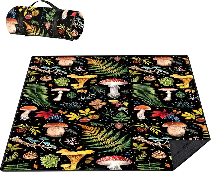 Picnic Blankets Beach Blanket 80" X 80" Extra Large Waterproof Camping Blankets Portable Outdoor Mat 3-Layer Blanket for Beach, Hiking, Park, Music Festival, Grass Lawn,Travel