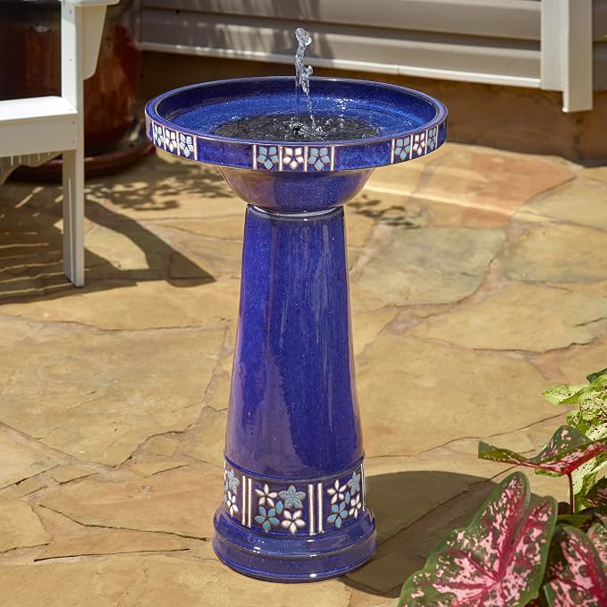 Smart Solar Ceramic Solar Bird Bath