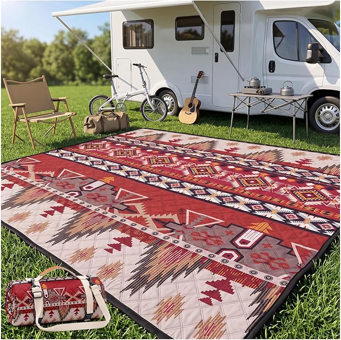 Waterproof Picnic Blanket Outdoor Camping Beach Mat Outside Rug Tent Floor Carpet Extra Large Foldable Sandproof Car Essential Roadtrip Gadget Rv Accessories Glamping Gear Must Haves Hiking Stuff Gift