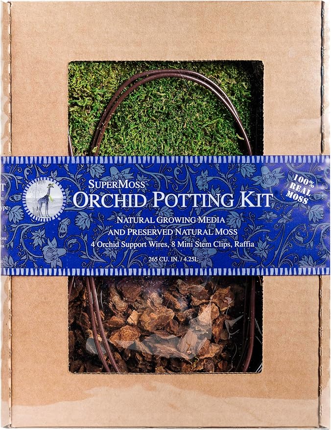 Super Moss (90510) Orchid Potting Kit, 8oz, Fresh Green, 200 in3 Box (Appx. 8oz)