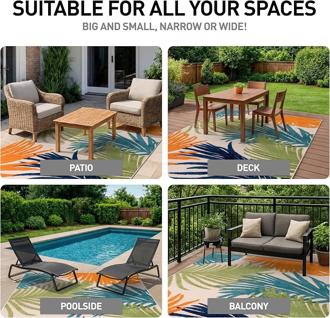 Rugshop Lucca Contemporary Floral Indoor/Outdoor Square Rug 6' 6" Multi