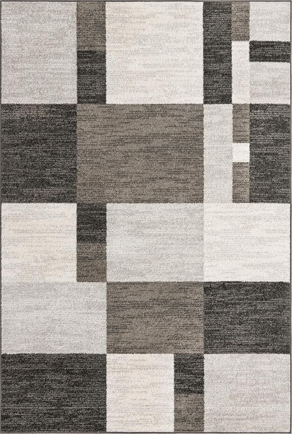 Unique Loom Autumn Collection Area Rug - Providence (6' 1" x 9' Rectangle, Gray/ Ivory)