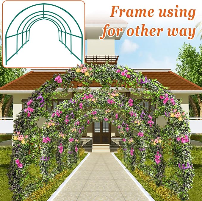Greenhouse Replacement Frame for 16' X 7' X 7' Larger Hot Garden House , Support Arch Frame Climbing Plants/Flowers/Vegetables (16' X 7' X 7')