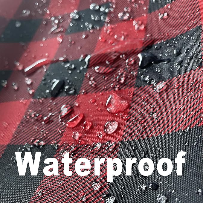 Waterproof Checkered Tablecloth Fabric - Rectangle 58x84 Inch Christmas Plaid Table Cloth for Indoor/Outdoor Use - Xmas Table Cover for Kitchen, BBQs, and Parties