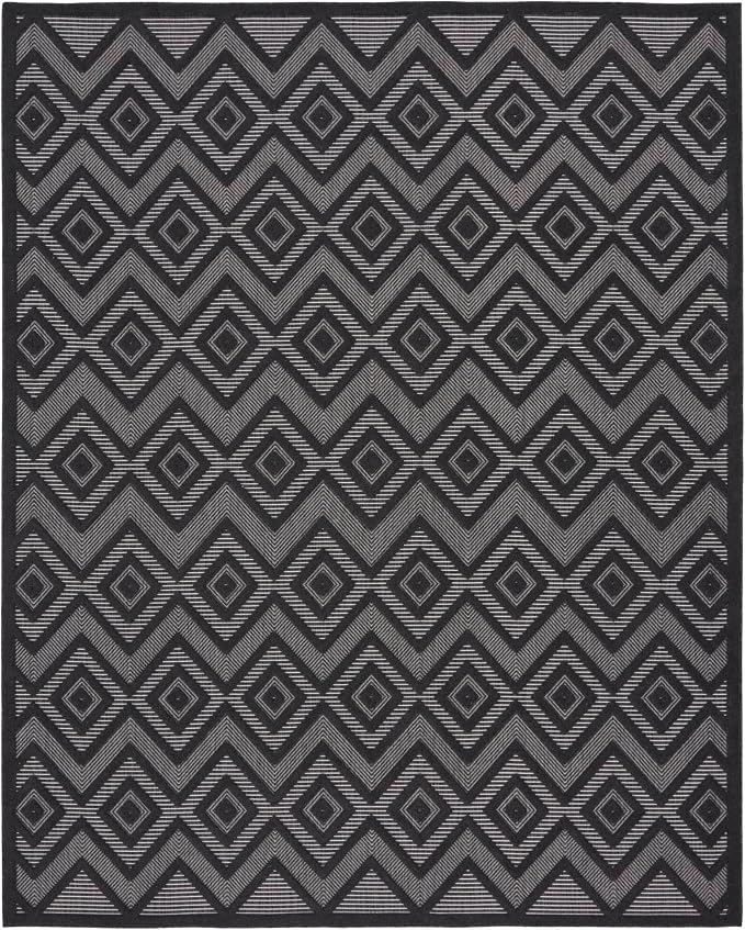 Nourison Home Versatile Charcoal Black 9' x 12' Area Rug - Easy Clean, Non Shedding, Bed Room, Living Room, Dining Room, Kitchen (9' x 12')