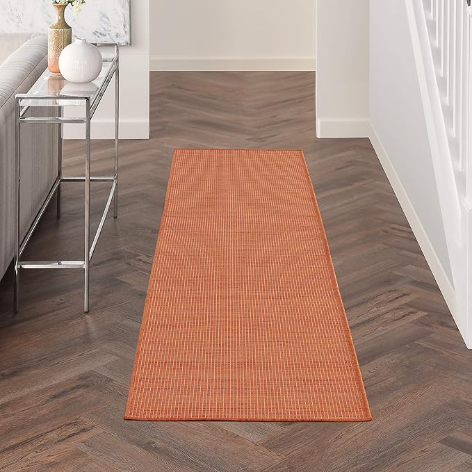 Nourison Home Positano Terracotta 2'2" x 8' Area Rug - Easy Clean, Non Shedding, Bed Room, Living Room, Dining Room, Kitchen (8' Runner)