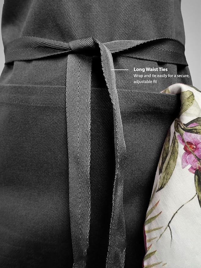 100% Cotton Kitchen Apron with 2 Pockets – Adjustable Chef Apron for Cooking Baking BBQ – Unisex Apron