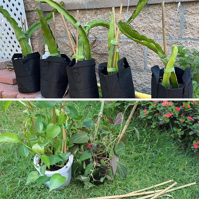 30Pcs / 7ft Bamboo Plant Stakes for Indoor Outdoor Plants, Garden Plant Support Sticks, Poles for Tomato Vegetables Beans Trees Potted Climbing Plants(0.32''-0.4'')
