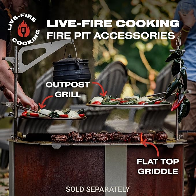 Breeo Smokeless Fire Pit (X Series 42, Corten Steel, Lid Included) | 46 inch Smokeless Firepit for Outside | 190 Pounds | Ideal for Large GatheringsCompatible with Wide Range of Breeo Accessories