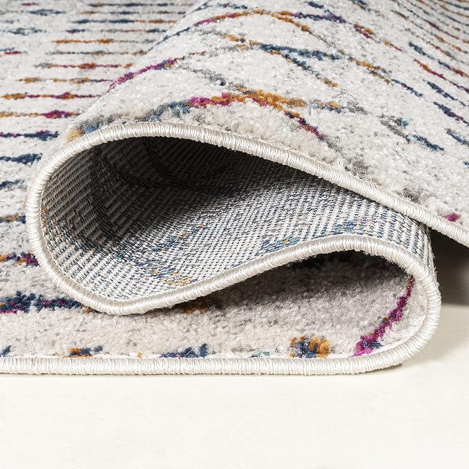 JONATHAN Y Boho Vintage Diamond Cream/Multi Indoor Area Rug 4X6 ft, Moroccan Hype for Living Room, Bedroom, Kitchen, Office, Easy-Cleaning, High Traffic, Pet-Friendly, Non-Shedding (MOH101H-4)