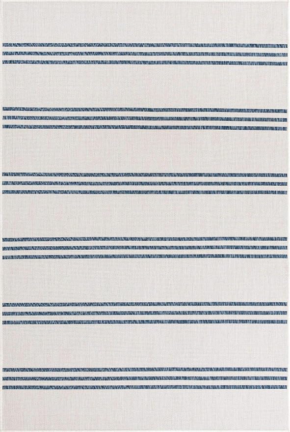 Unique Loom Outdoor Collection Area Rug - Anguilla (6' 1' x 9' Rectangle, Ivory/ Blue)