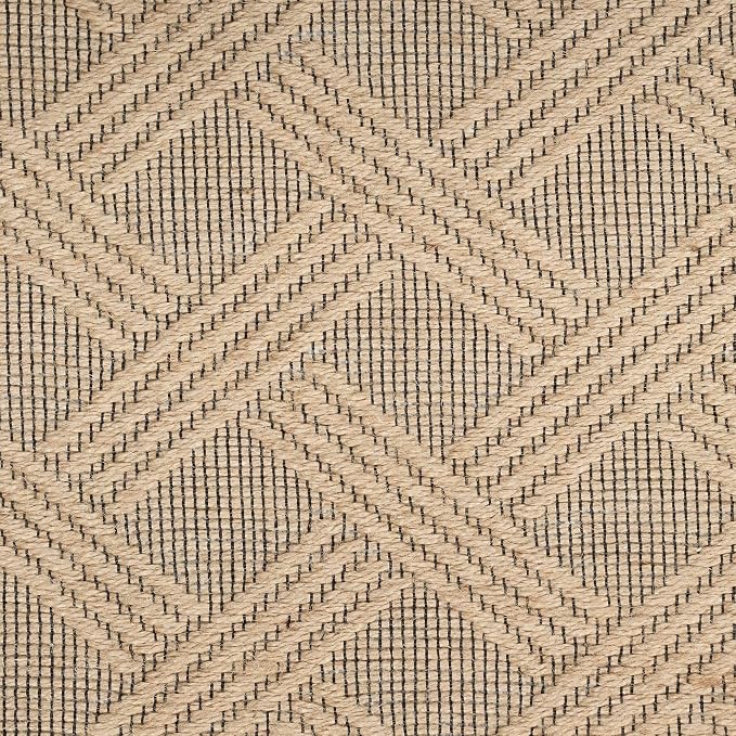 Nourison Home Washable Organic Geometric Natural 7'10" x 9'10" Area -Rug, Easy -Cleaning, Non Shedding, Bed Room, Living Room, Dining Room, Kitchen (8x10)