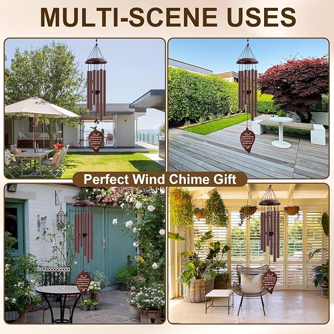 Gifts for Mom from Daughter Son,Bronze Wind Chimes, Best Mom Ever Gift for Mama Mother in Law，32"