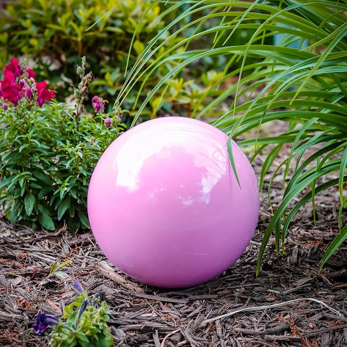 Trademark Innovations Gazing Mirror Ball - Stainless Steel (8", Pink)