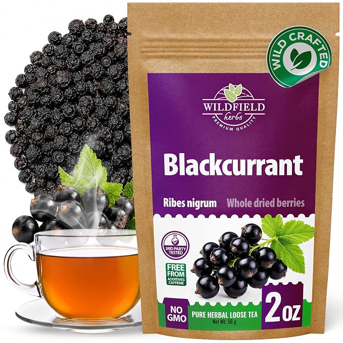 2 oz. Blackcurrant Fruit Herbal Tea (Ribes Nigrum) - 56g Dried Blackcurrant Berries Herb Té De Grosella Negra