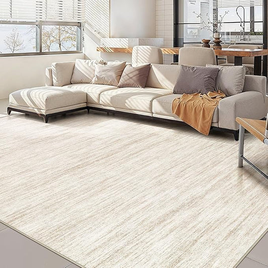 Nakagishi Boho 8x10 Area Rug Living Room Rugs Machine Washable Beige | Soft, Pet & Kid Friendly, Carpet for Living Room/Bedroom/Office/Kitchen/Nursery, Daily Home Decor Stain Resistant Moroccan