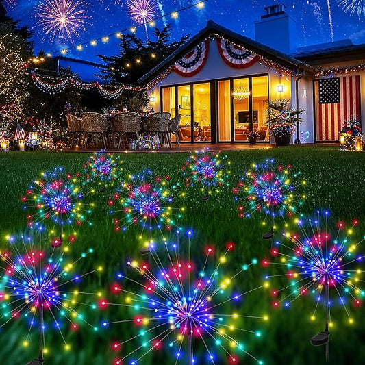 PEVOROS Garden Decor Solar Lights Outdoor,120LED Waterproof Colorful Solar Fairy Garden Lights for Outdoor Decoration,Yard, Patio, Porch,Flower Pot,Pathway (8Pack)