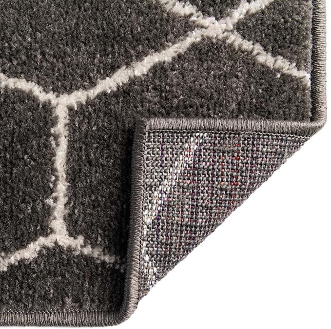 Unique Loom Trellis Frieze Collection Area Rug - Geometric (7' 1" x 10', Dark Gray/ Ivory)