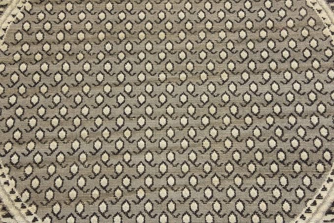 Unique Loom Williamsburg Collection Traditional Border with Dotted Center Area Rug, Round 5' 0" x 5' 0", Gray/Beige
