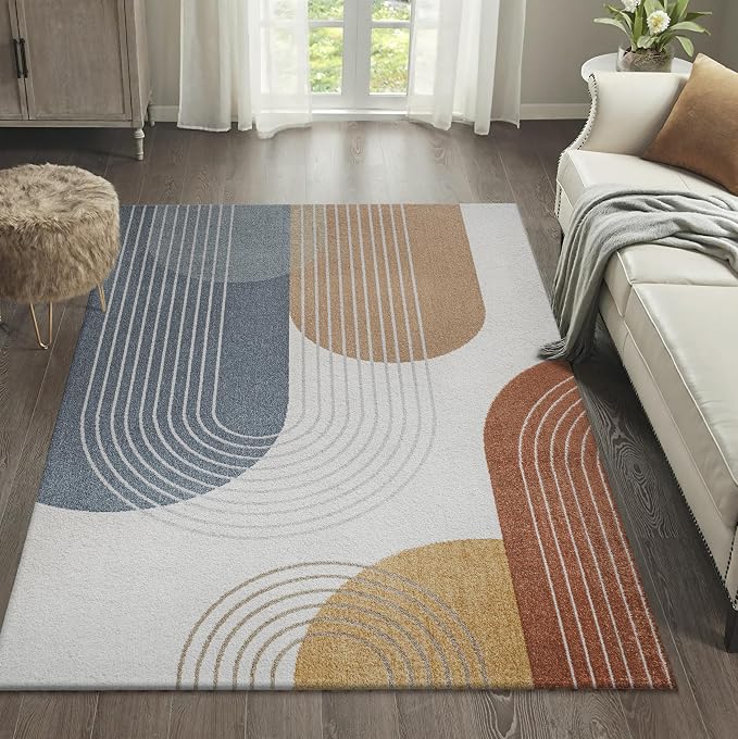 JONATHAN Y Machine Washable Multi Indoor Area Rug 3X5 ft, Arches Contemporary Minimalist for Living Room, Bedroom, Kitchen, Office, Easy-Cleaning, High Traffic, Pet-Friendly, Non-Shedding (WSH312A-3)