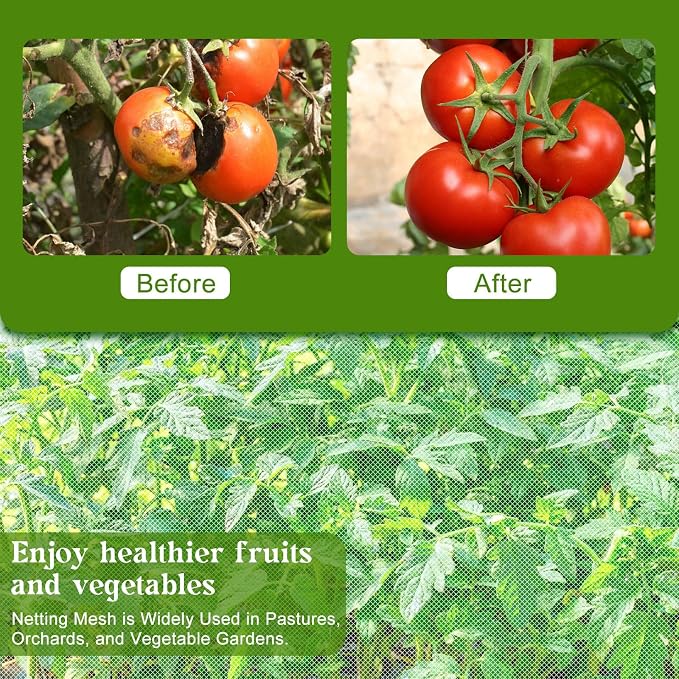 Garden Netting, 10x50 FT Fine Mesh Netting Plant Netting for Garden Protection,Plant Cover Netting for Vegetables, Fruits, Flowers