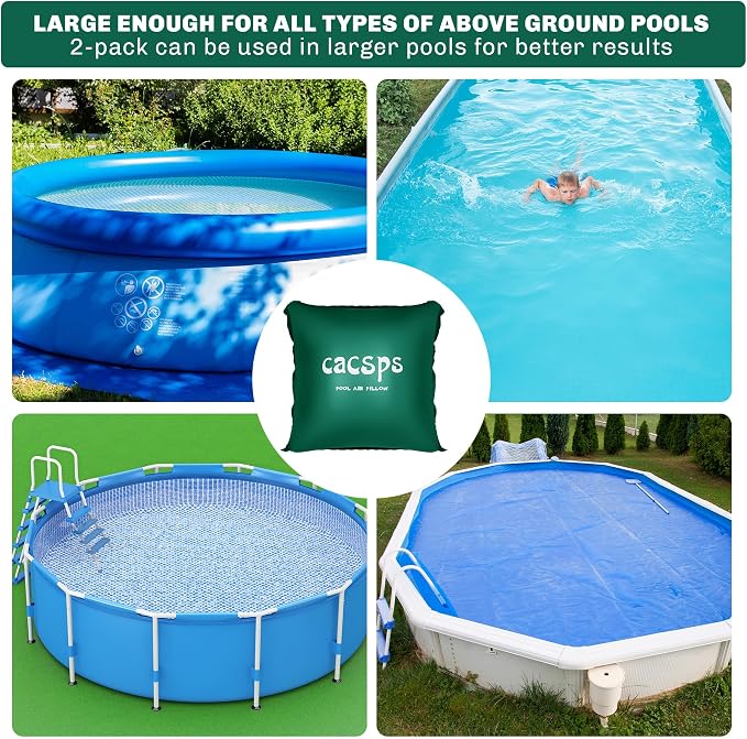 CACSPS Pool Air Pillow for Above Ground Pools, 8x8 Ft, Green, PVC Material, Winter Protection