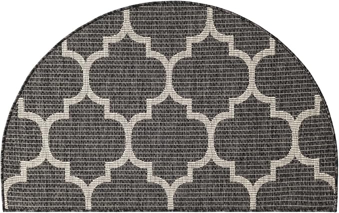 Unique Loom Outdoor Trellis Collection Area Rug (2' 7" x 4' 1" Hearth Black/Ivory)