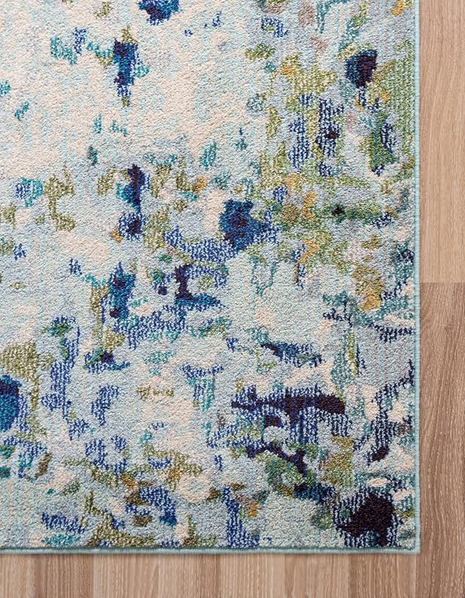 Unique Loom Chromatic Collection Area Rug - Champagne (10' 6" x 16' 5" Rectangle, Light Blue/ Blue)