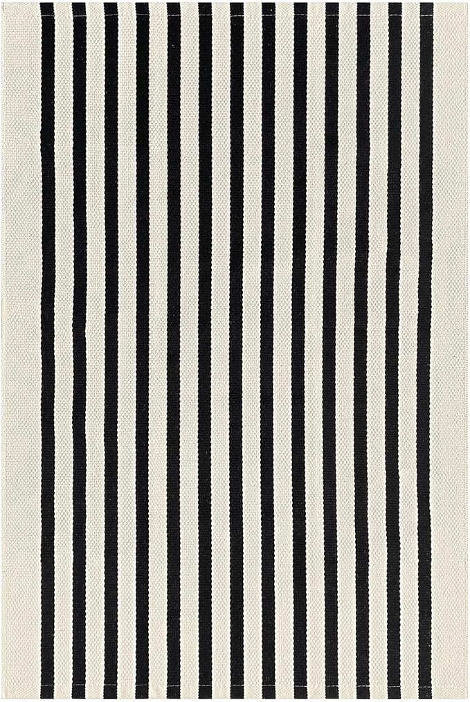 IOHOUZE Black Beige Striped Rug -2'x3' Front Door Rugs Outdoor, Small Washable Area Rug for Front Porch, Spring Summer Welcome Mats Outdoor Indoor, Doormat for Entryway Porch Entrance