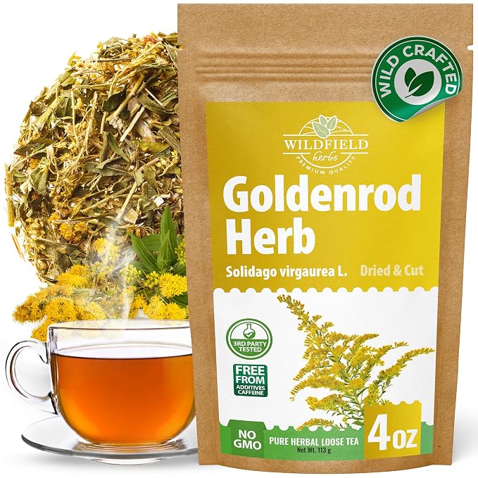 4 oz. Goldenrod Tea Herb Golden (Solidago Virgaurea L.) - 113 g Dried Golden Rod Herbs Herbal Tea