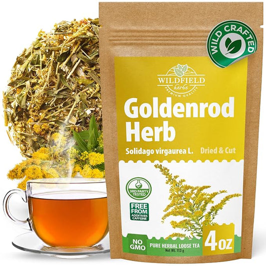4 oz. Goldenrod Tea Herb Golden (Solidago Virgaurea L.) - 113 g Dried Golden Rod Herbs Herbal Tea
