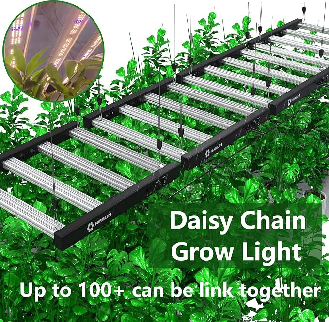 FARMLITE LED Grow Lights for Indoor Plants Full Spectrum Growing Light Bar Plant Hanging Growing Lamps Seedling Daisy Chain Dimmable Board 4x4ft Coverage (260watts)