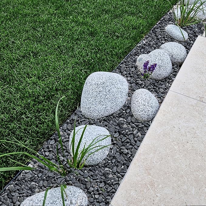 Mr. Fireglass Natural Decorative Gray Bean Pebbles 1/5" Crushed Gravel Stone for Decorating Garden, Succulent Plants and Walkway (10-lb Bag)