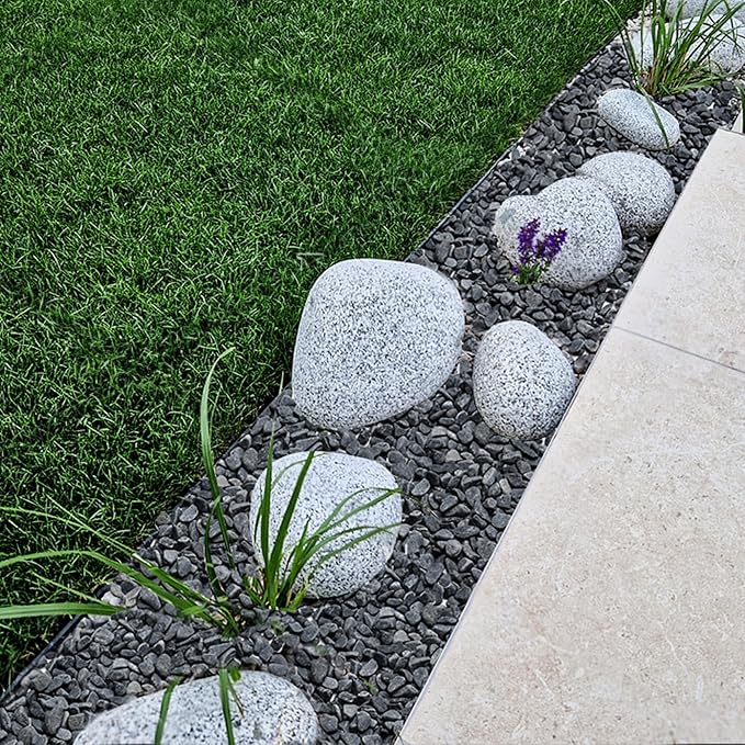 Mr. Fireglass Natural Decorative Gray Bean Pebbles 1/5" Crushed Gravel Stone for Decorating Garden, Succulent Plants and Walkway (2-lb Bag)