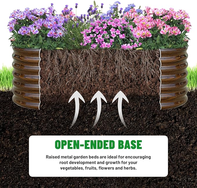 SnugNiture Galvanized Steel Raised Garden Bed Kit - 6x2x2 ft Large Metal Planter Box for Vegetables, Flowers, Herbs | Easy Assembly, Open Bottom Design