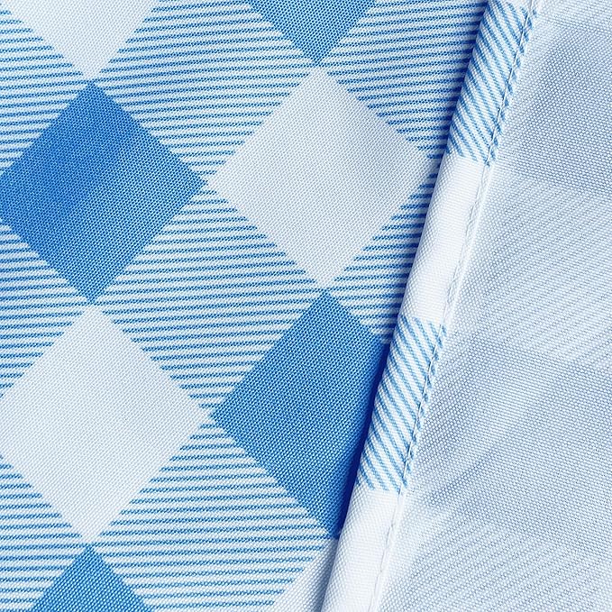 Waterproof Plaid Tablecloth Fabric - Oblong 52x70 Inch Classic Buffalo Tartan Table Cloth for Indoor/Outdoor Use - Washable Tabletop Cover for Dinner, BBQs, and Parties