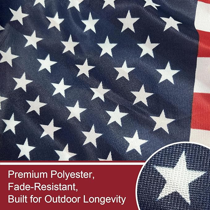 Bradford Small American Flag on Stick 6 Pcs 8x12 inch for 250th Anniversary Decorations, Heavy Duty Hand Held Handheld US USA Flags with Retractable Pole for 4th of July Outside Yard Garden