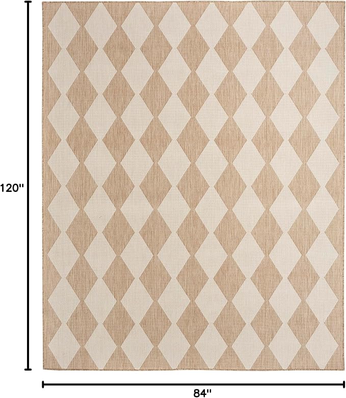 Nourison Home Positano Jute 7' x 10' Area Rug - Easy Clean, Non Shedding, Bed Room, Living Room, Dining Room, Kitchen (7' x 10')