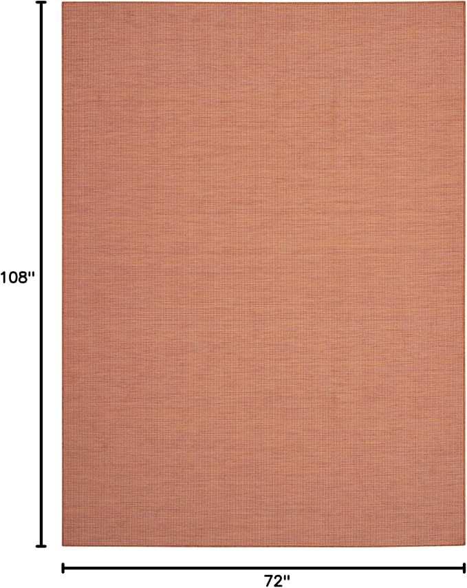 Nourison Home Positano Terracotta 6' x 9' Area Rug - Easy Clean, Non Shedding, Bed Room, Living Room, Dining Room, Kitchen (6' x 9')