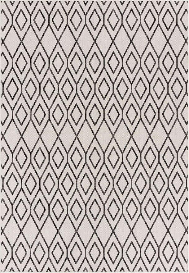Jill Zarin Outdoor Collection Area Rug - Turks and Caicos (7' x 10' Rectangle Ivory/Black)