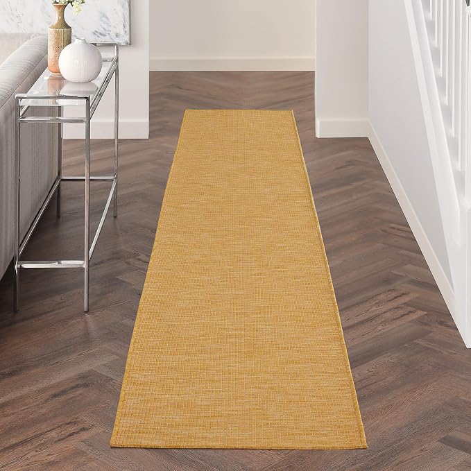 Nourison Home Positano Yellow 2'2" x 10' Area Rug - Easy Clean, Non Shedding, Bed Room, Living Room, Dining Room, Kitchen (10' Runner)