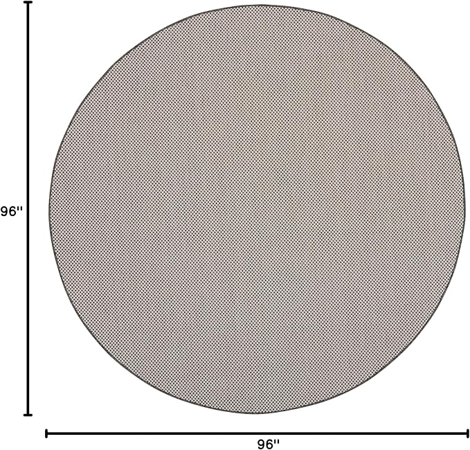 Nourison Home Courtyard Ivory Charcoal 8' x Round Area Rug - Easy Clean, Non Shedding, Bed Room, Living Room, Dining Room, Kitchen (8' x Round)