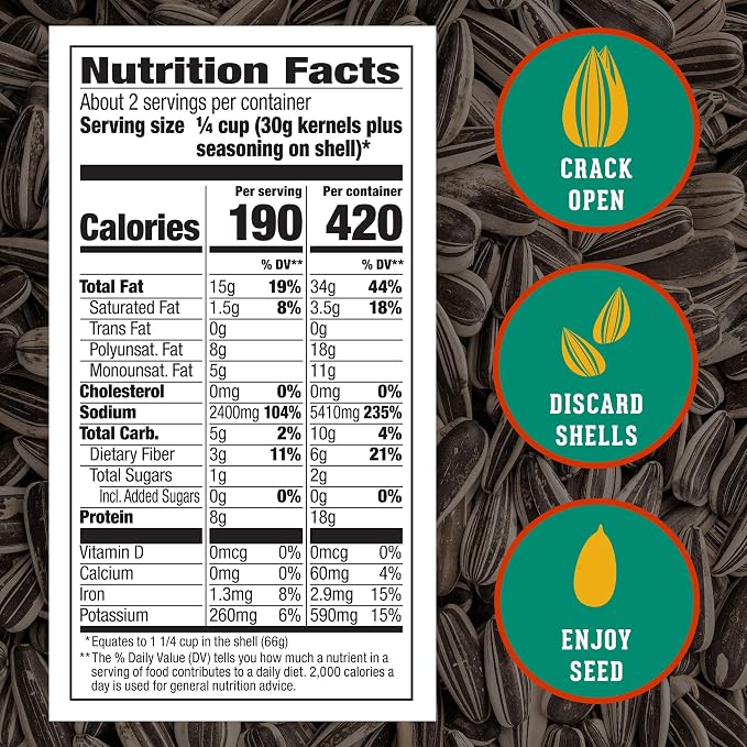 DAVID Roasted and Salted Jumbo Sunflower Seeds, Sour Cream and Onion Flavor, 5.25oz.