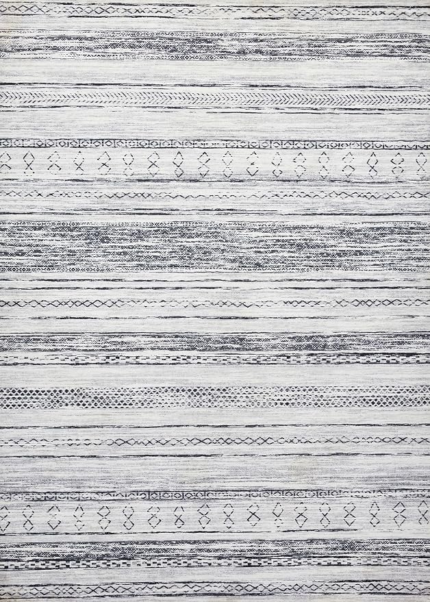 Tortania Area Rug Living Room Rugs - 5x7 Washable Large Soft Neutral Boho Moroccan Bohemian Farmhouse Rug Indoor Floor Carpet for Bedroom Under Dining Table Home Office Decor - Grey