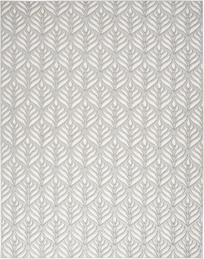 Nourison Home Aloha Grey 7' x 10' Area Rug - Easy Clean, Non Shedding, Bed Room, Living Room, Dining Room, Kitchen (7' x 10')