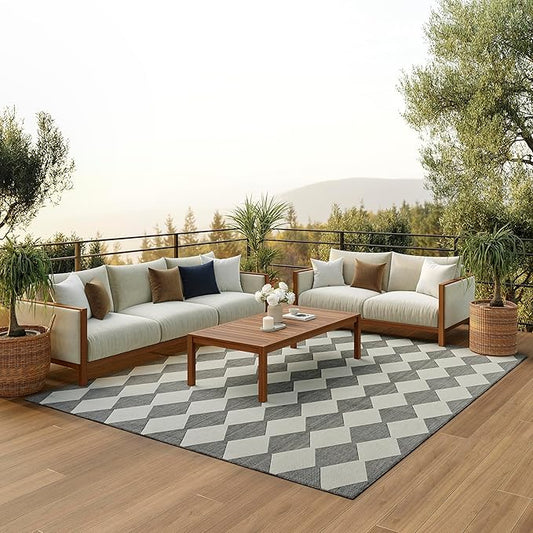Nourison Home Positano Charcoal 9' x 12' Area Rug - Easy Clean, Non Shedding, Bed Room, Living Room, Dining Room, Kitchen (9' x 12')